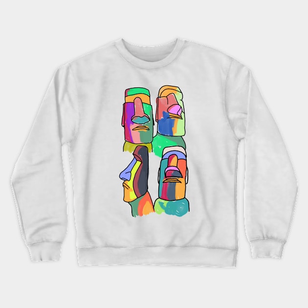 Easter island statues Crewneck Sweatshirt by Aldebaran